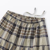 婦人　マドラスチェックフレアスカート