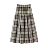 婦人　マドラスチェックフレアスカート