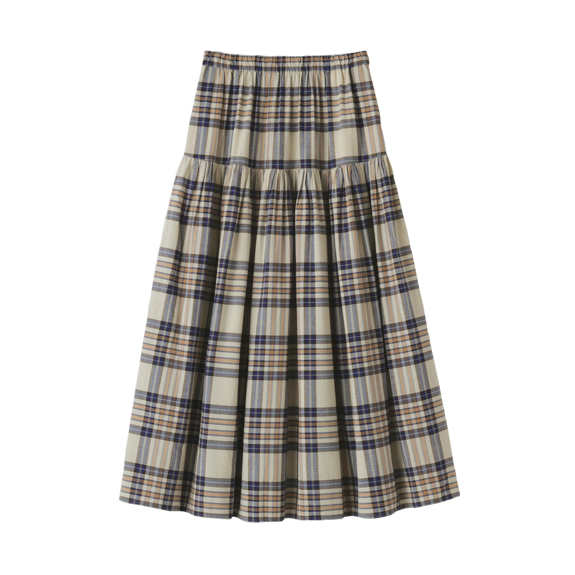 婦人　マドラスチェックフレアスカート
