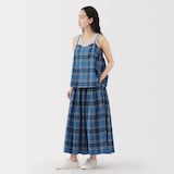 婦人　マドラスチェックフレアスカート