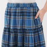婦人　マドラスチェックフレアスカート