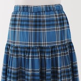 婦人　マドラスチェックフレアスカート