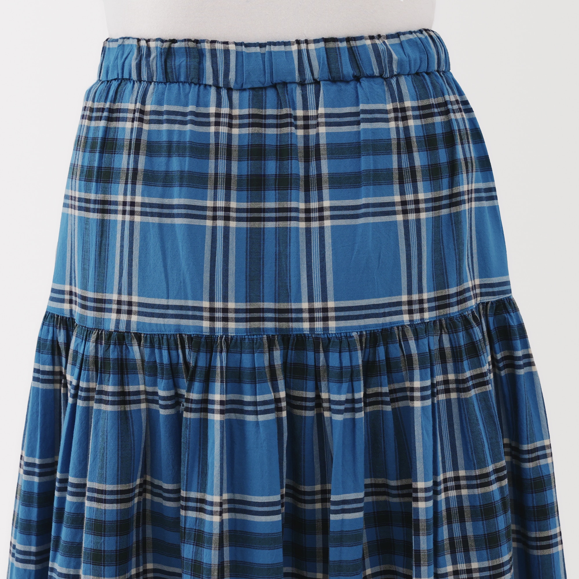 婦人　マドラスチェックフレアスカート