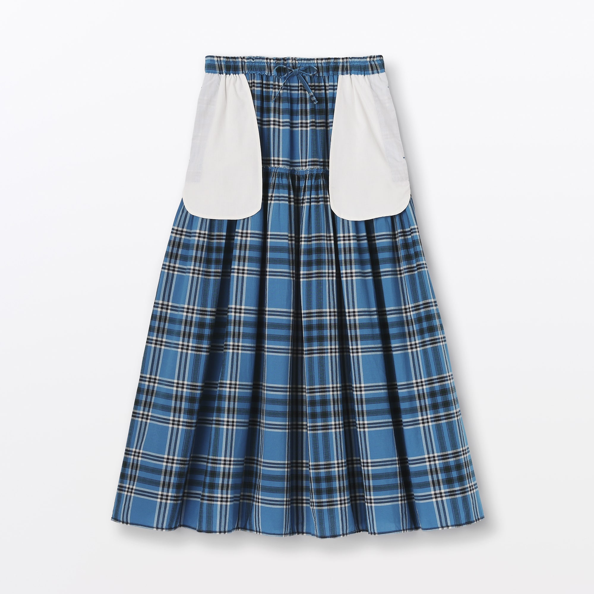 婦人　マドラスチェックフレアスカート