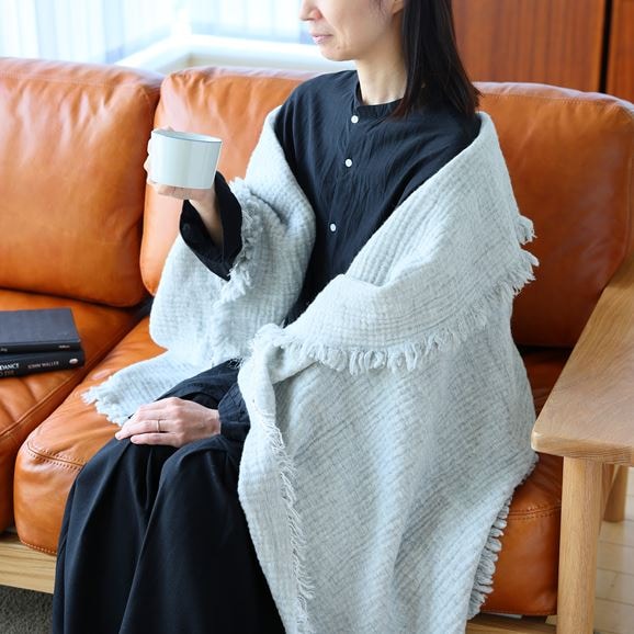 ［ＩＤＥＥ］ＷａｔａｎａｂｅＴｅｘｔｉｌｅ　ブランケット　ネイビー