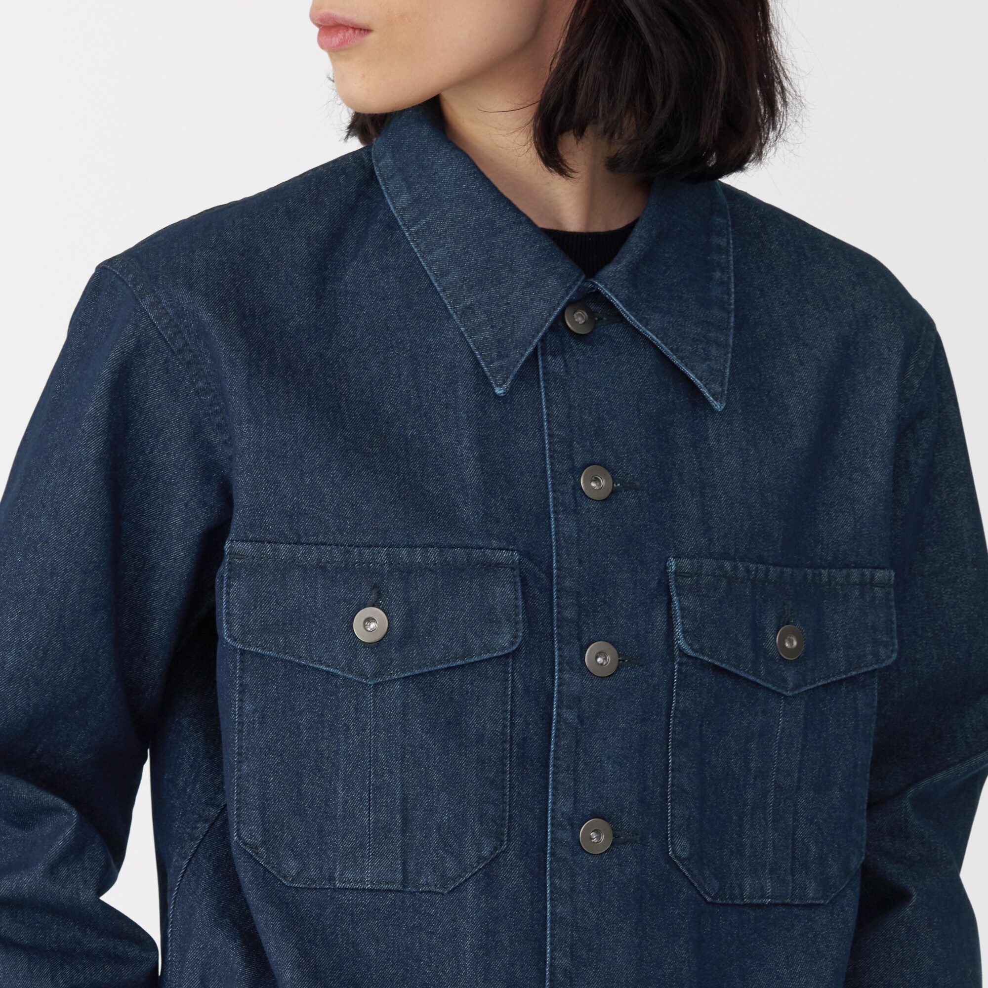 MUJI Labo デニムジャケット XXS-XS 濃紺 MUJI Labo デニムジャケット XXS-XS 濃紺