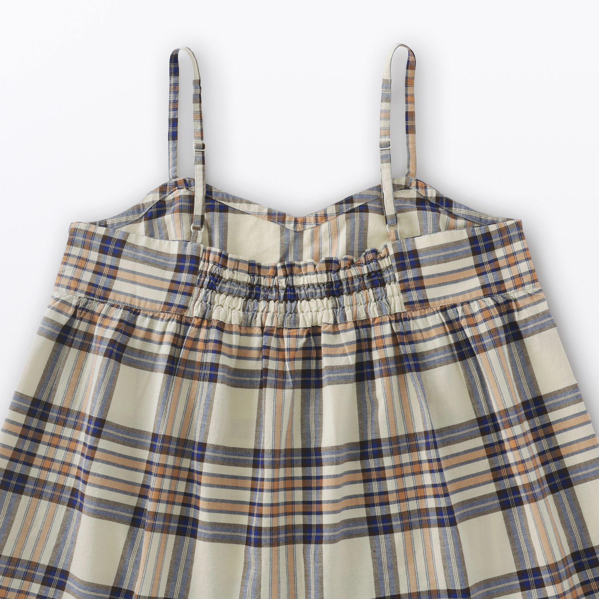 婦人　マドラスチェック　キャミソールブラウス