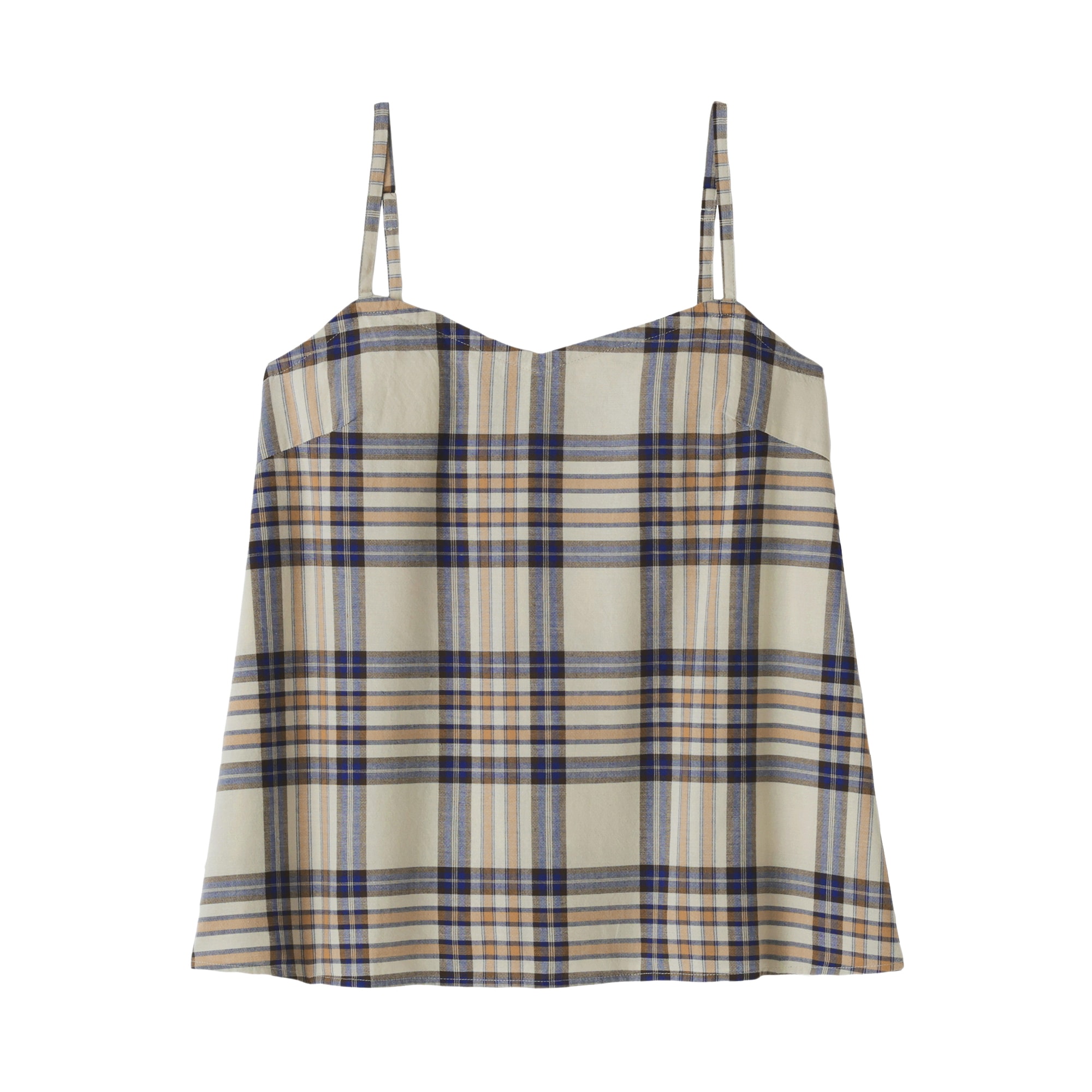 婦人　マドラスチェック　キャミソールブラウス