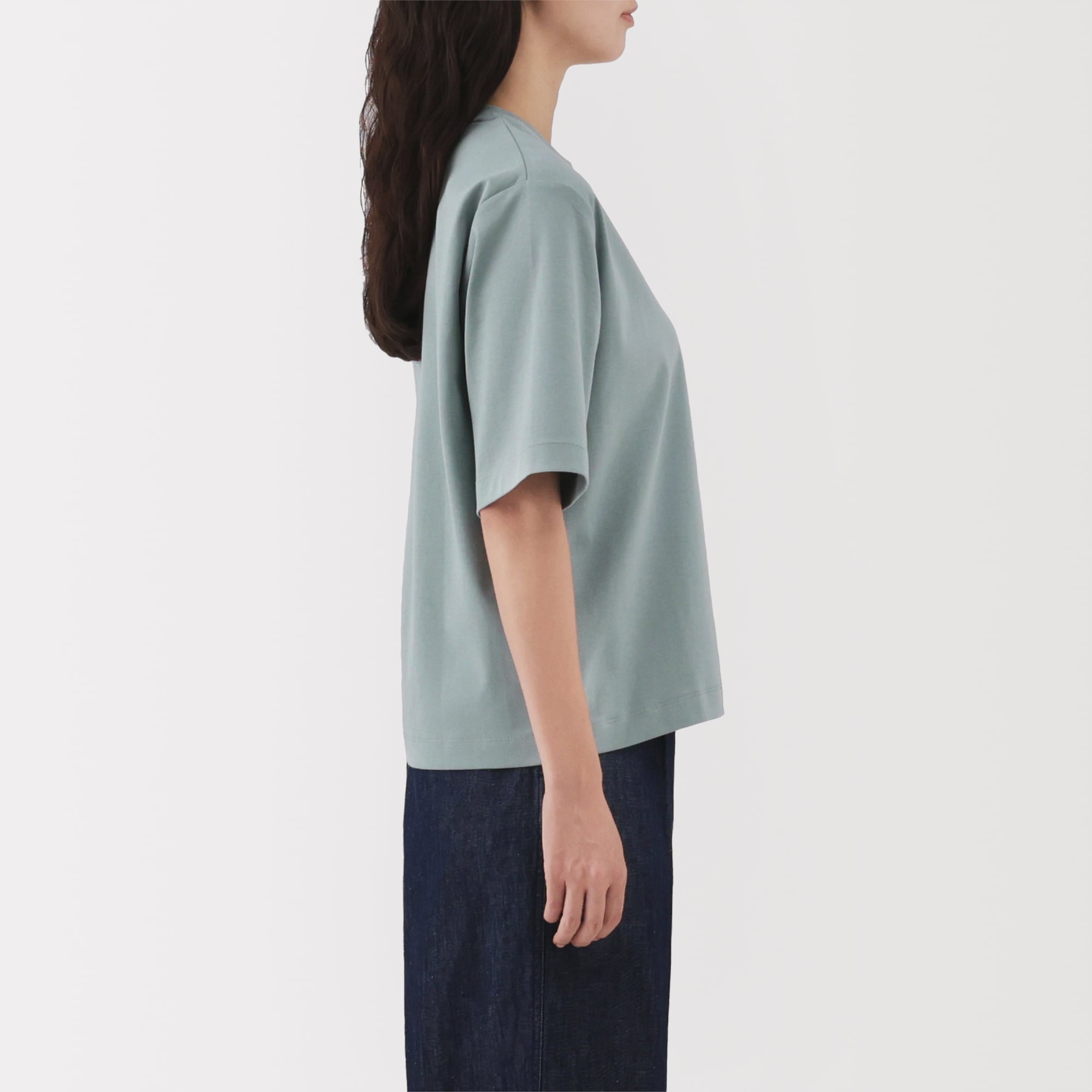 婦人　涼感ＵＶカットクルーネックワイド半袖Ｔシャツ