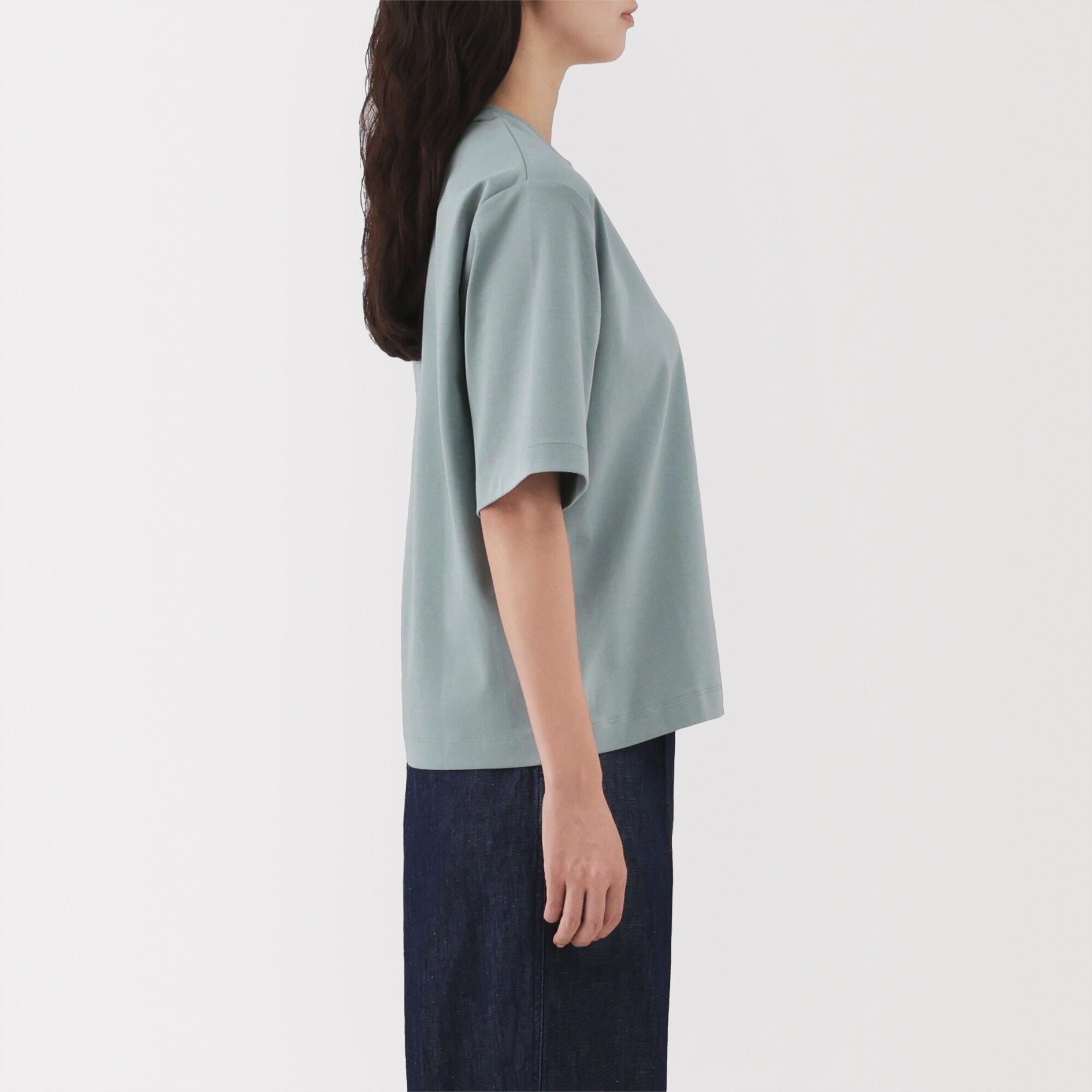 婦人　涼感ＵＶカットクルーネックワイド半袖Ｔシャツ