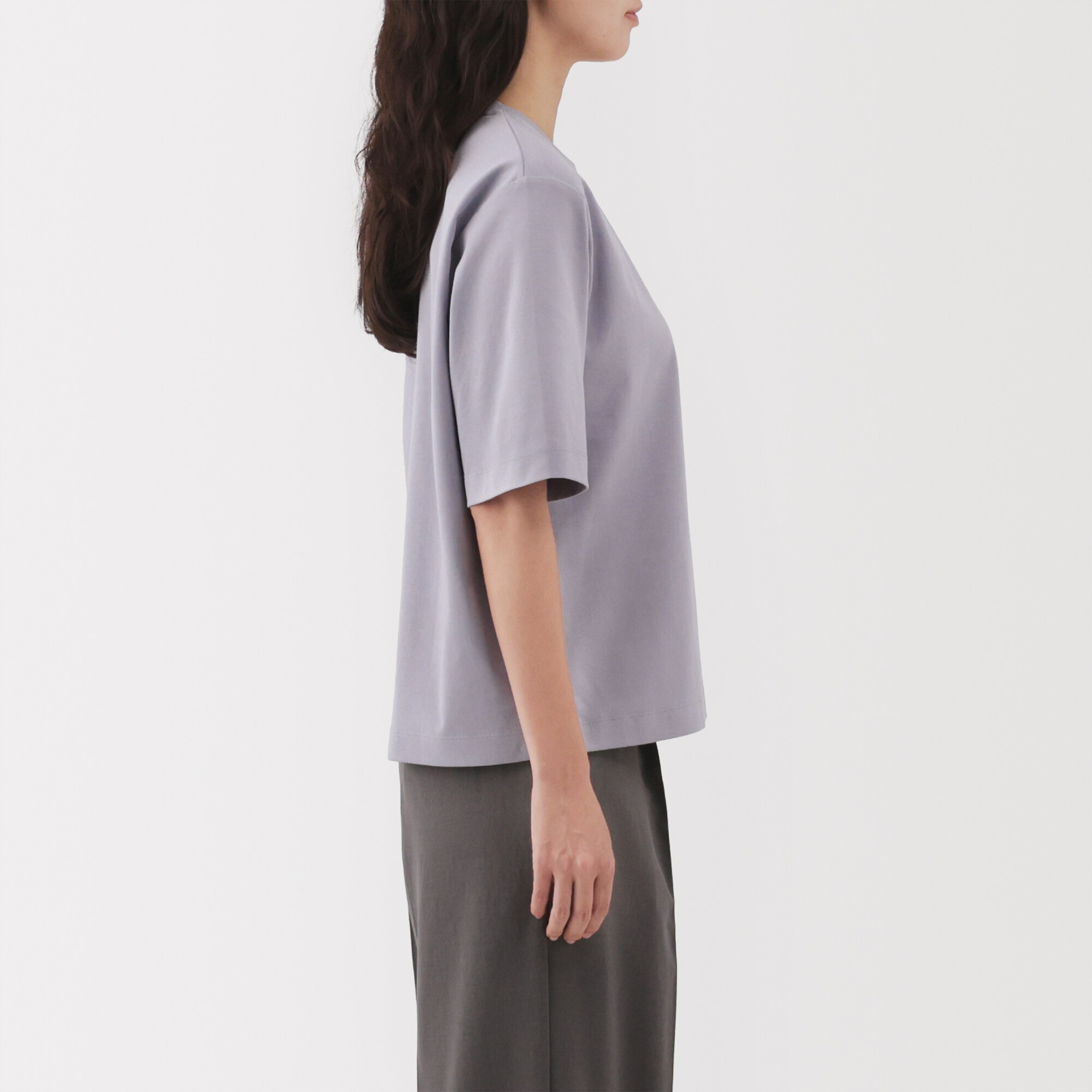 婦人　涼感ＵＶカットクルーネックワイド半袖Ｔシャツ