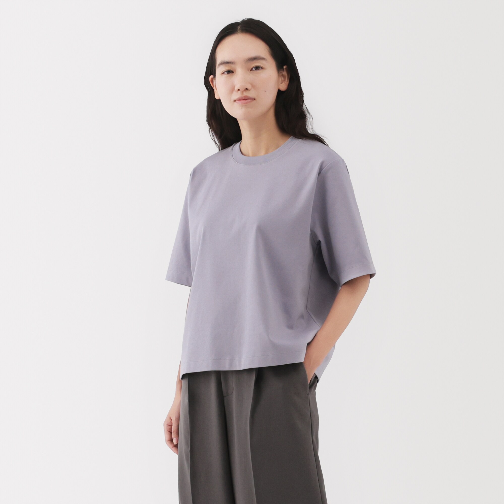 婦人　涼感ＵＶカットクルーネックワイド半袖Ｔシャツ