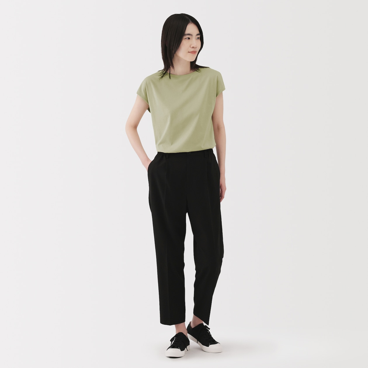 婦人　天竺編みフレンチスリーブＴシャツ
