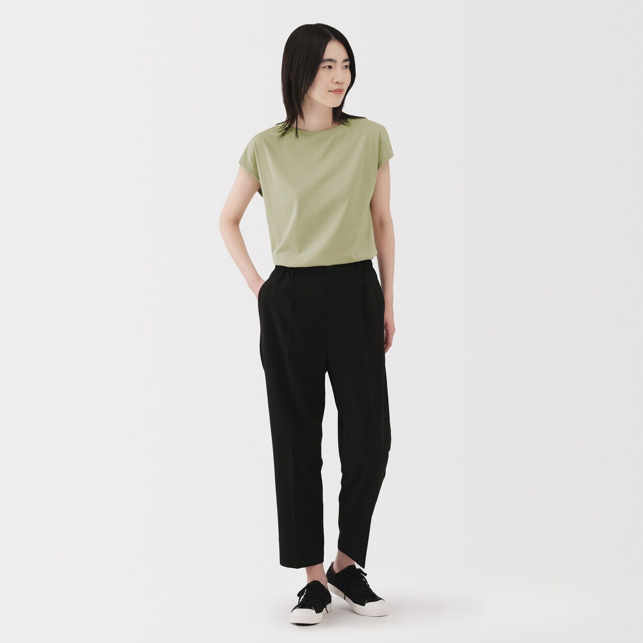婦人　天竺編みフレンチスリーブＴシャツ