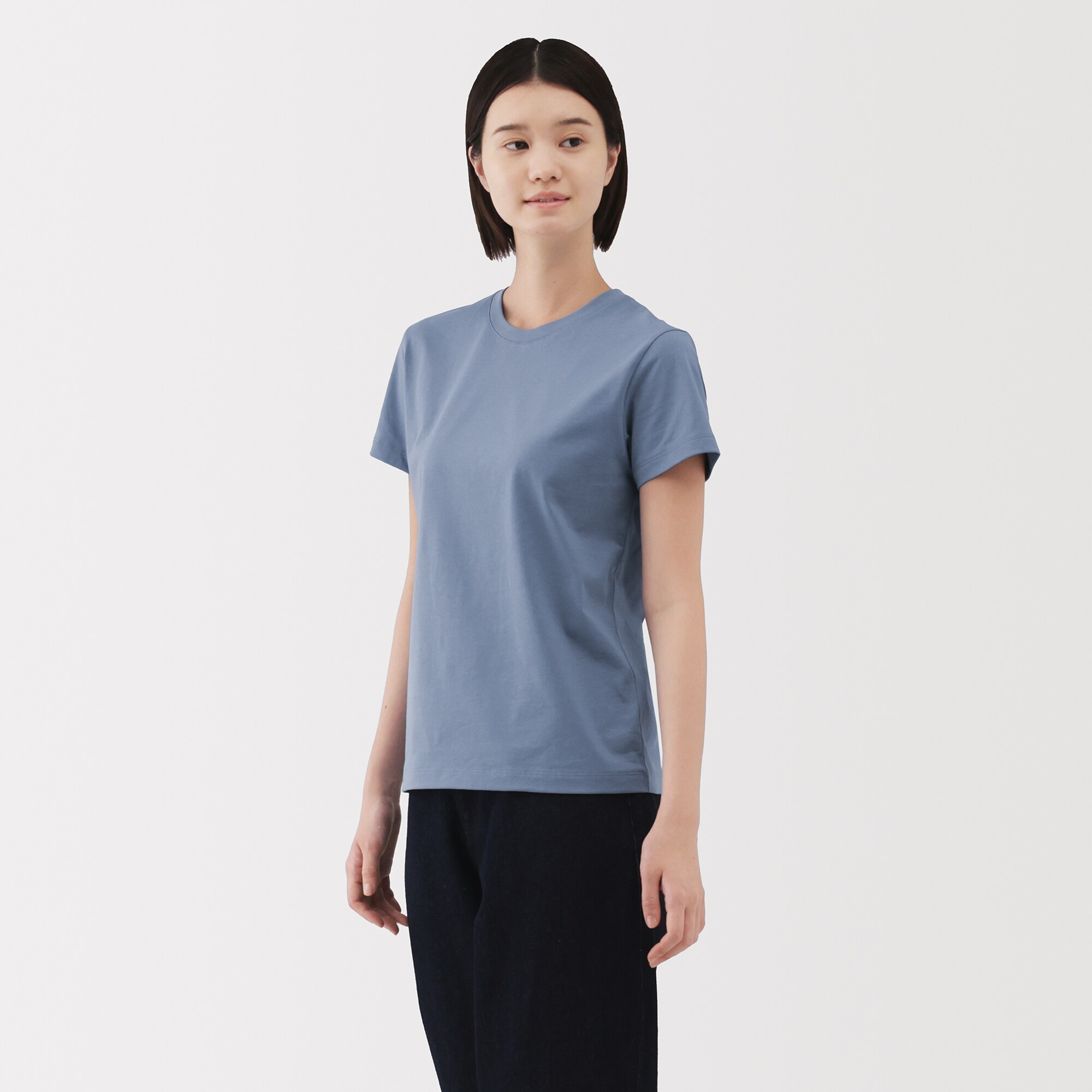 婦人　天竺編みクルーネック半袖Ｔシャツ