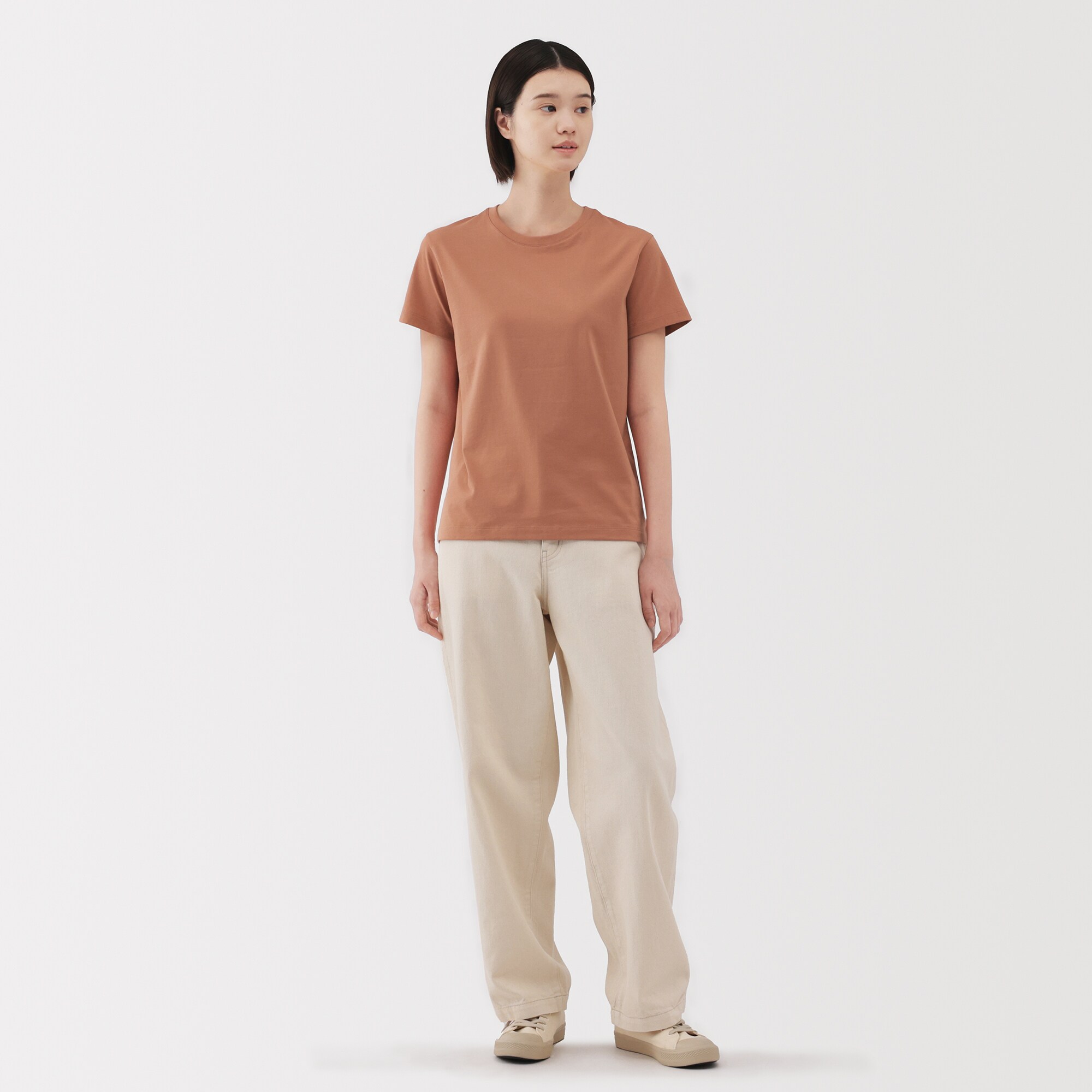 婦人　天竺編みクルーネック半袖Ｔシャツ