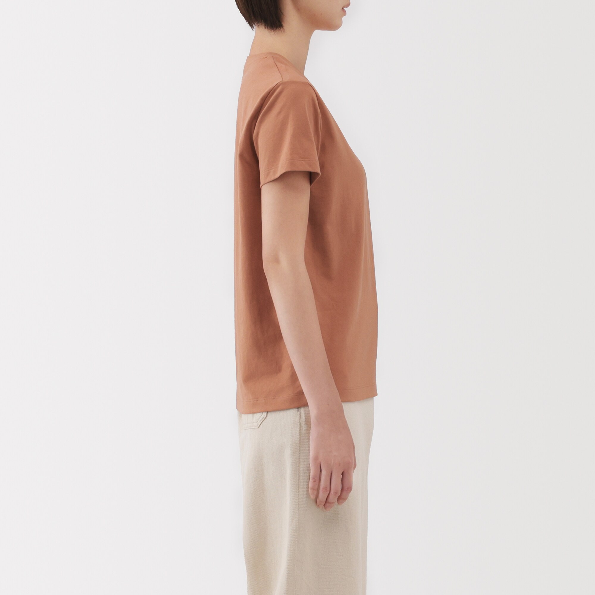 婦人　天竺編みクルーネック半袖Ｔシャツ