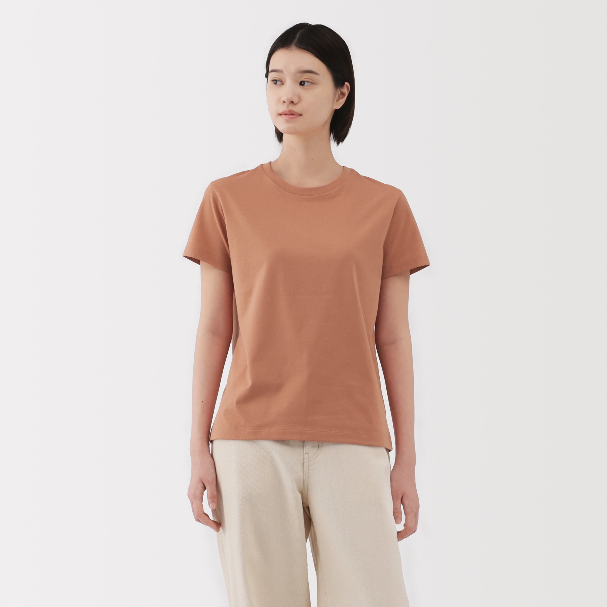 婦人　天竺編みクルーネック半袖Ｔシャツ