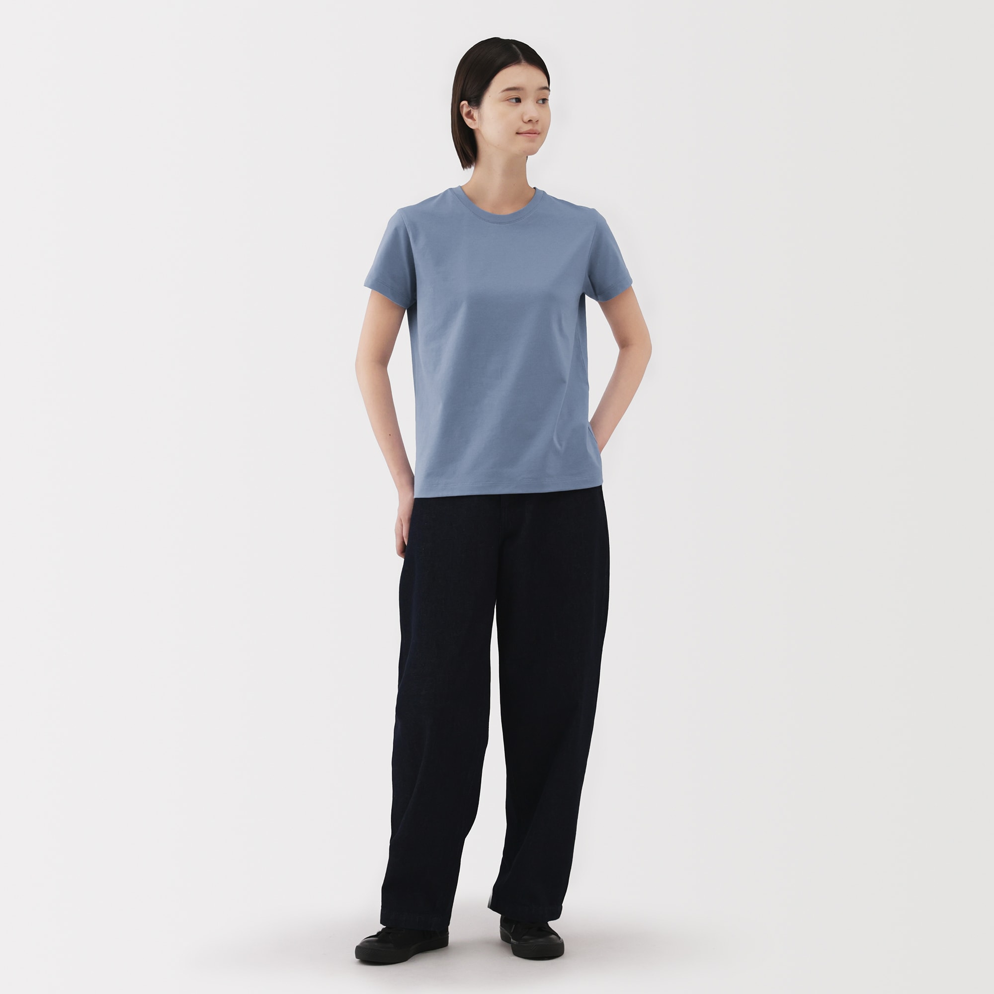 婦人　天竺編みクルーネック半袖Ｔシャツ