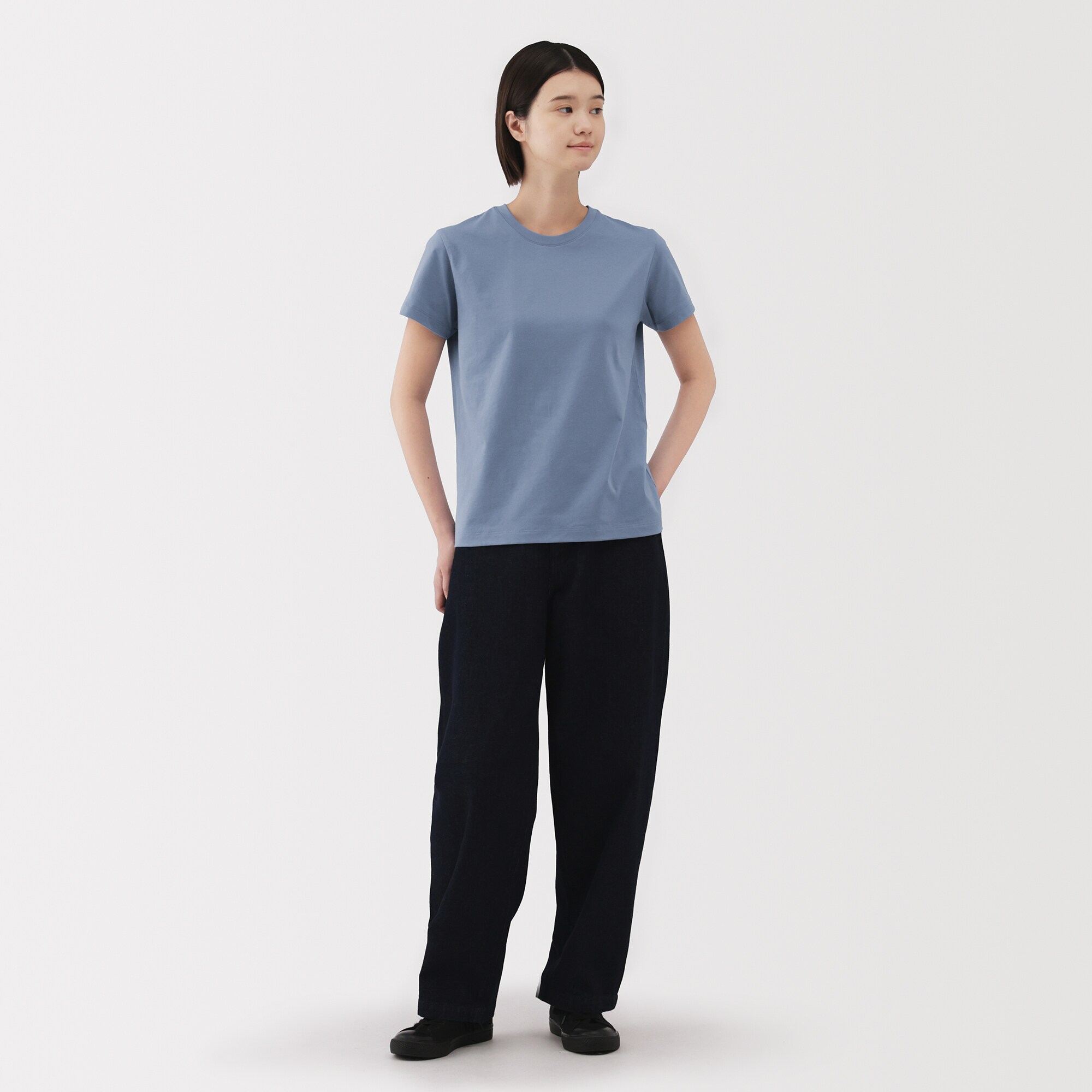 婦人　天竺編みクルーネック半袖Ｔシャツ