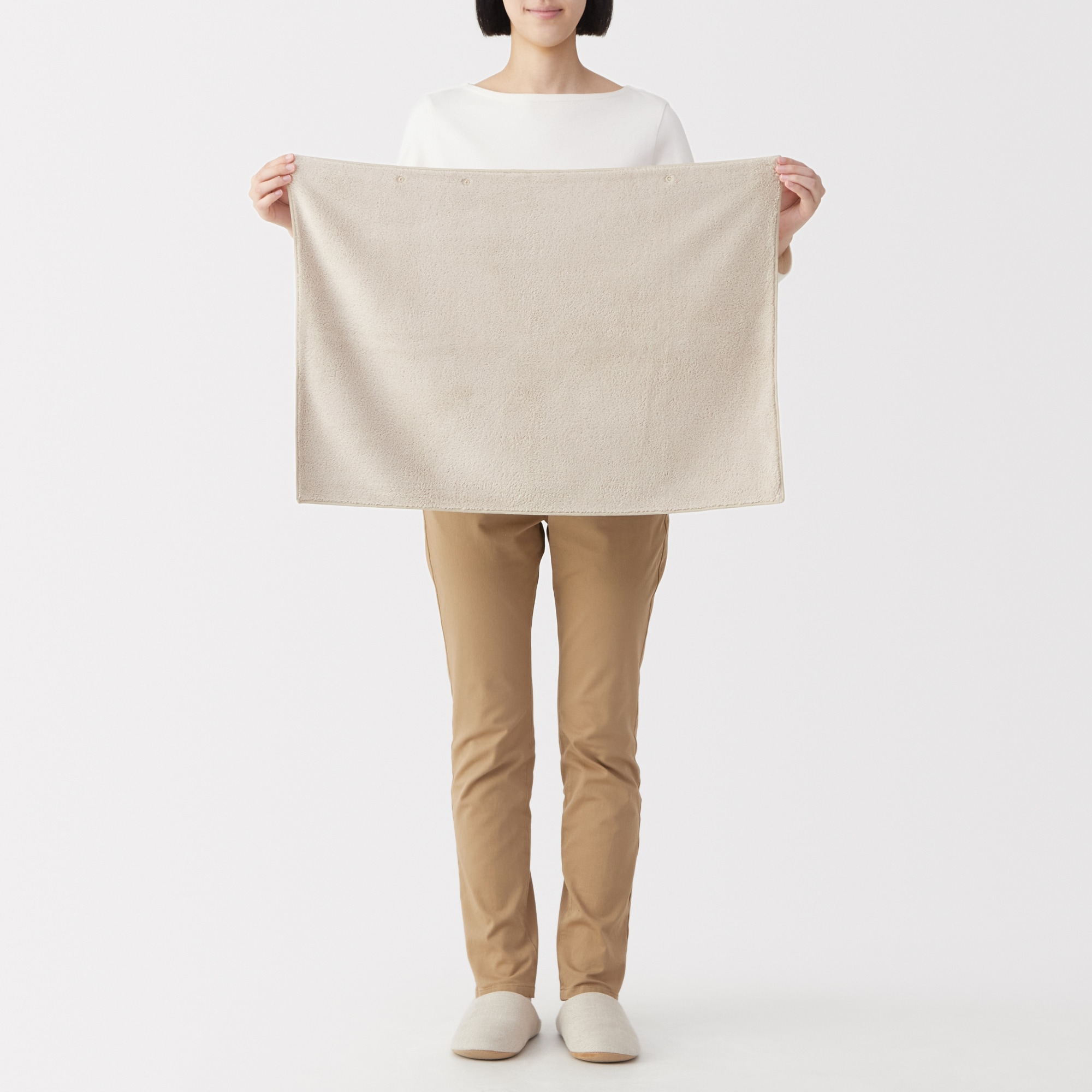 マイクロファイバー　スナップボタン付ペット用タオル　小