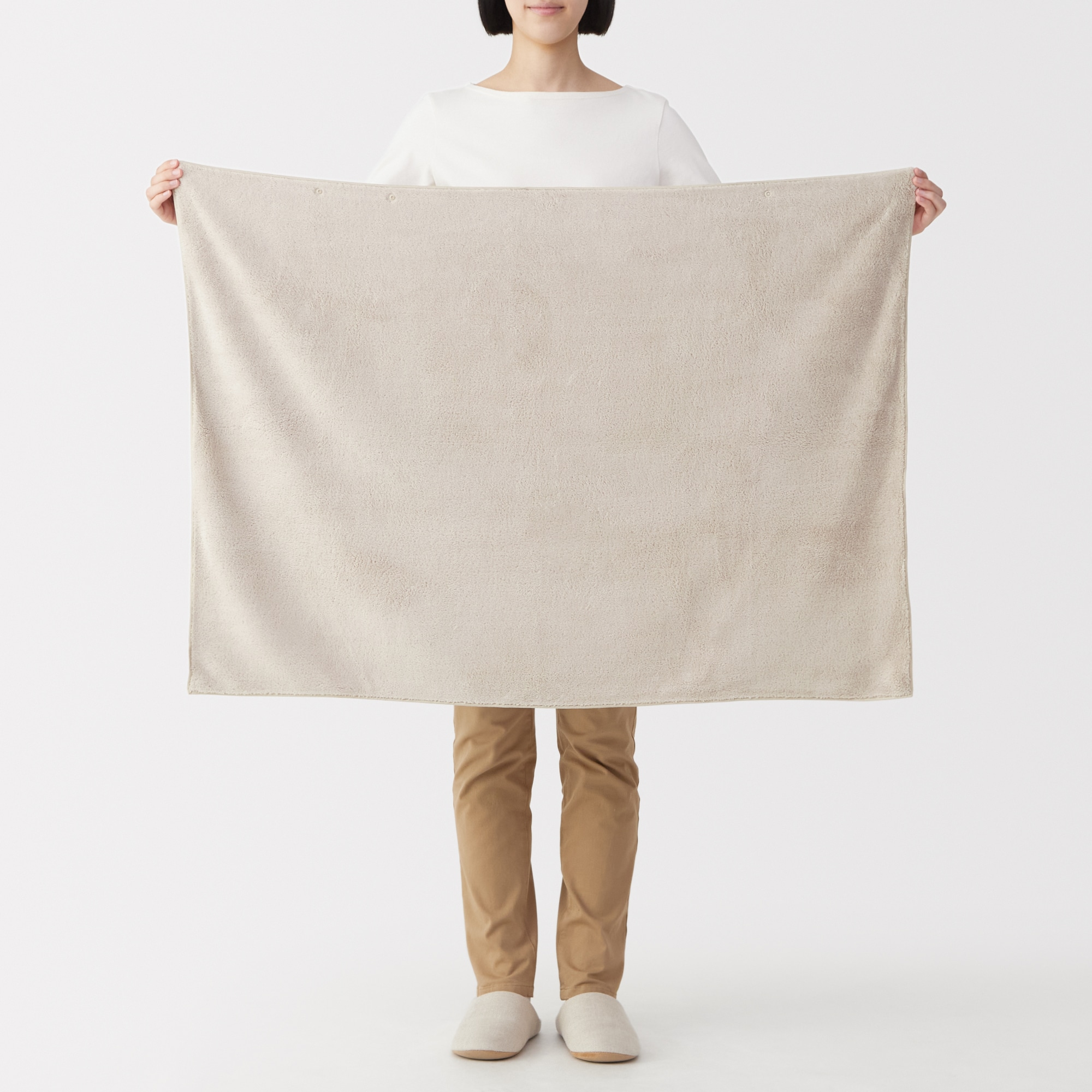 マイクロファイバー　スナップボタン付ペット用タオル　大