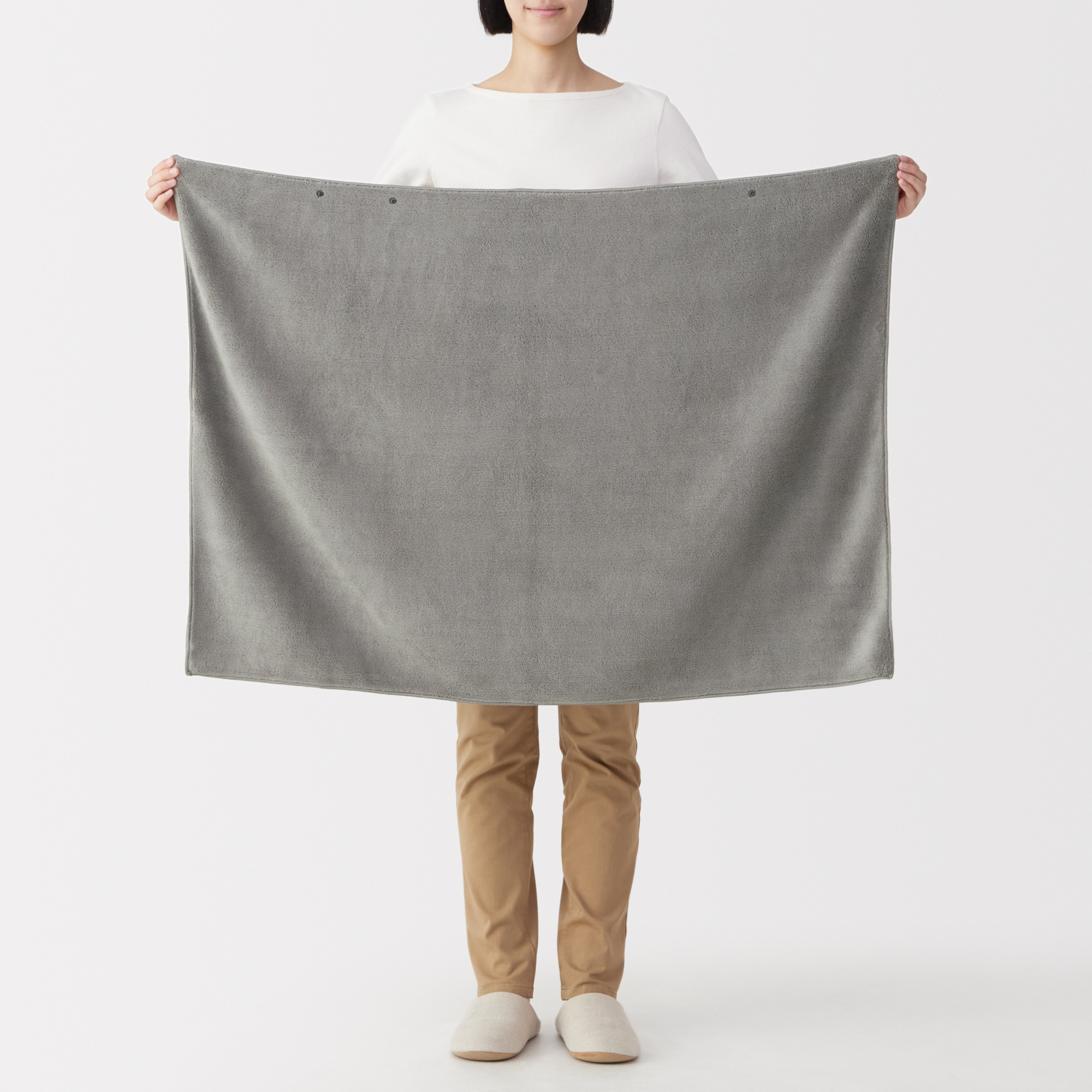 マイクロファイバー　スナップボタン付ペット用タオル　大