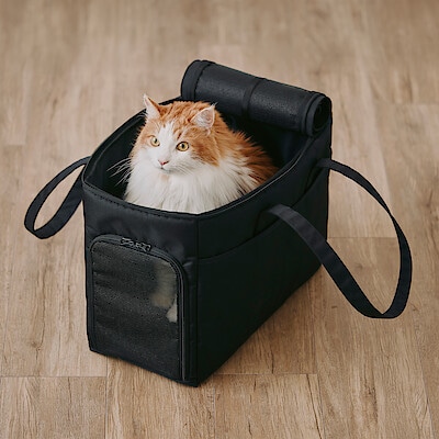 【犬猫兼用】ペット用　洗えるキャリーバッグ　大　約幅２３×奥行４５×高さ３３ｃｍ　体重８ｋｇ以下対応