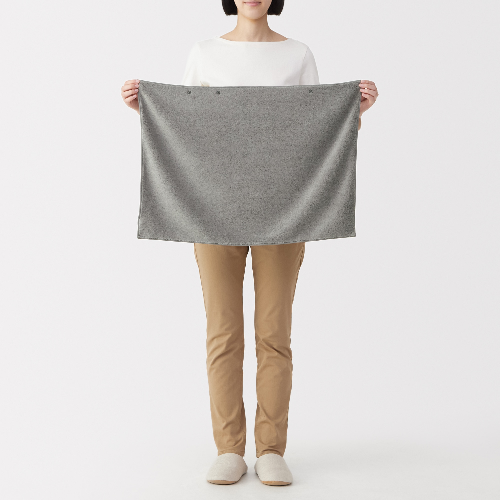 マイクロファイバー　スナップボタン付ペット用タオル　小