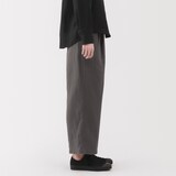 婦人　リネン　洗いざらしイージーワイドパンツ