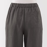 婦人　リネン　洗いざらしイージーワイドパンツ