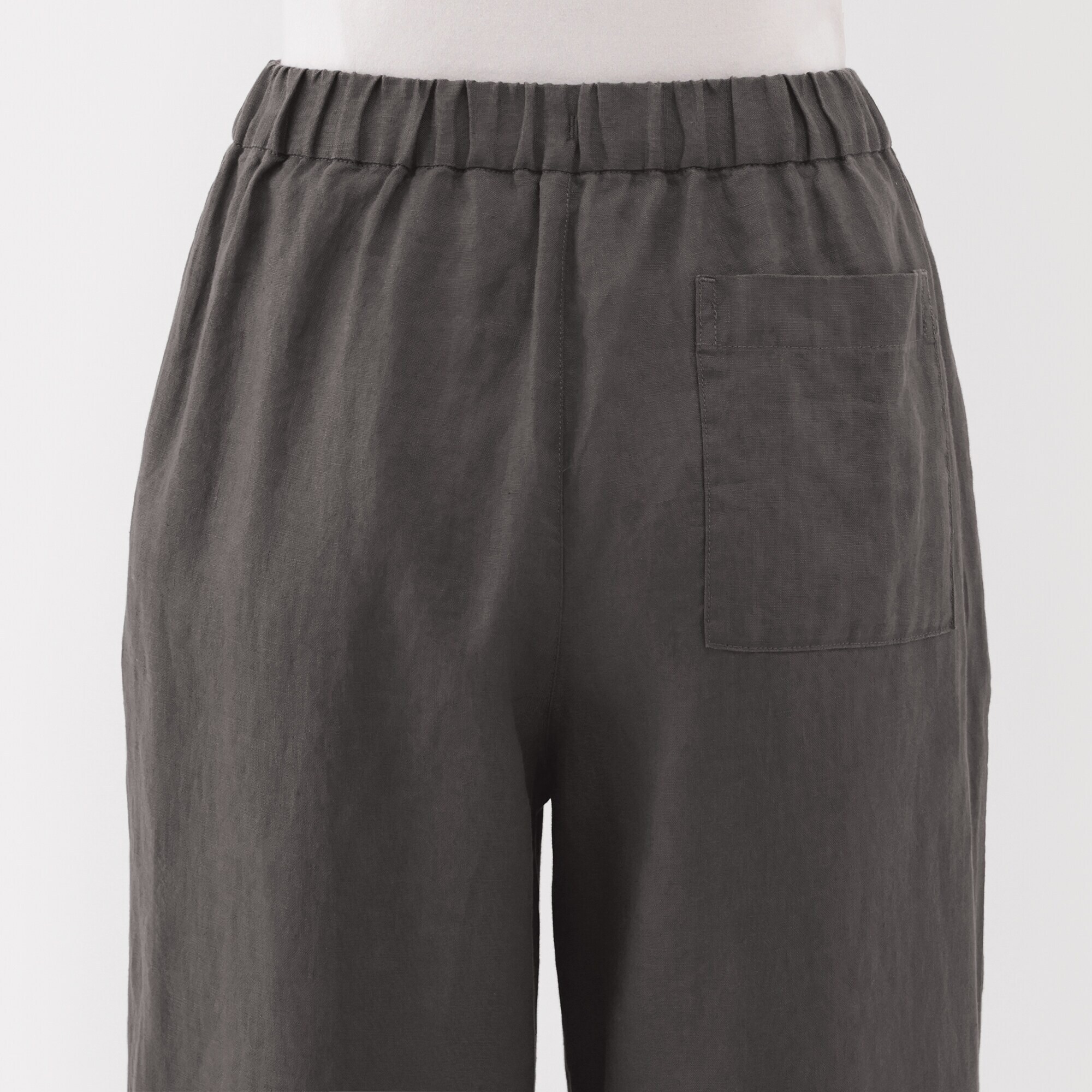 婦人　リネン　洗いざらしイージーワイドパンツ