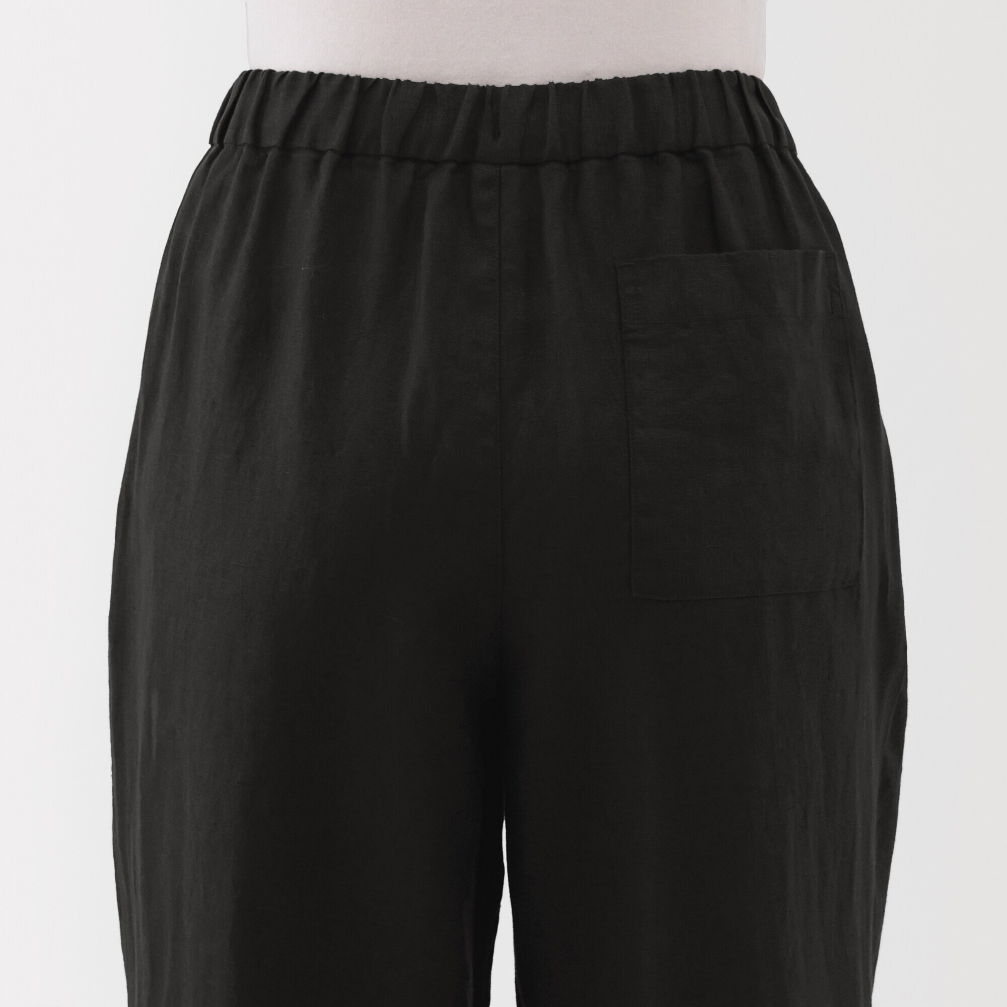 婦人　リネン　洗いざらしイージーワイドパンツ