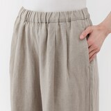 婦人　リネン　洗いざらしイージーワイドパンツ