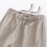 婦人　リネン　洗いざらしイージーワイドパンツ