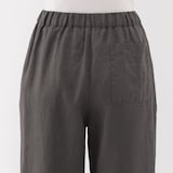 婦人　リネン　洗いざらしイージーワイドパンツ