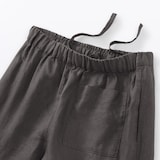 婦人　リネン　洗いざらしイージーワイドパンツ