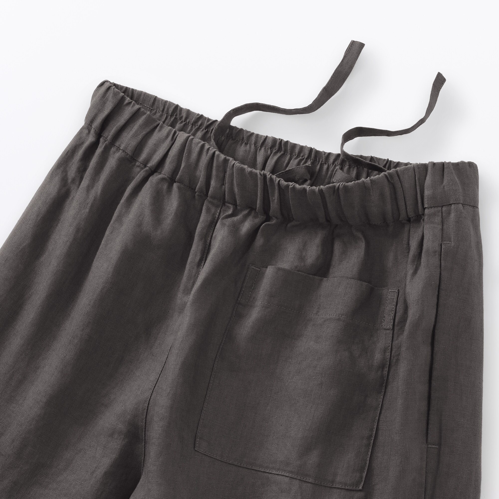 婦人　リネン　洗いざらしイージーワイドパンツ