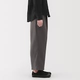 婦人　リネン　洗いざらしイージーワイドパンツ