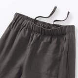婦人　リネン　洗いざらしイージーワイドパンツ