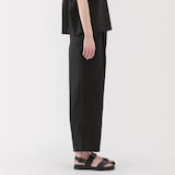 婦人　リネン　洗いざらしイージーワイドパンツ