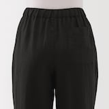 婦人　リネン　洗いざらしイージーワイドパンツ