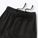 婦人　リネン　洗いざらしイージーワイドパンツ