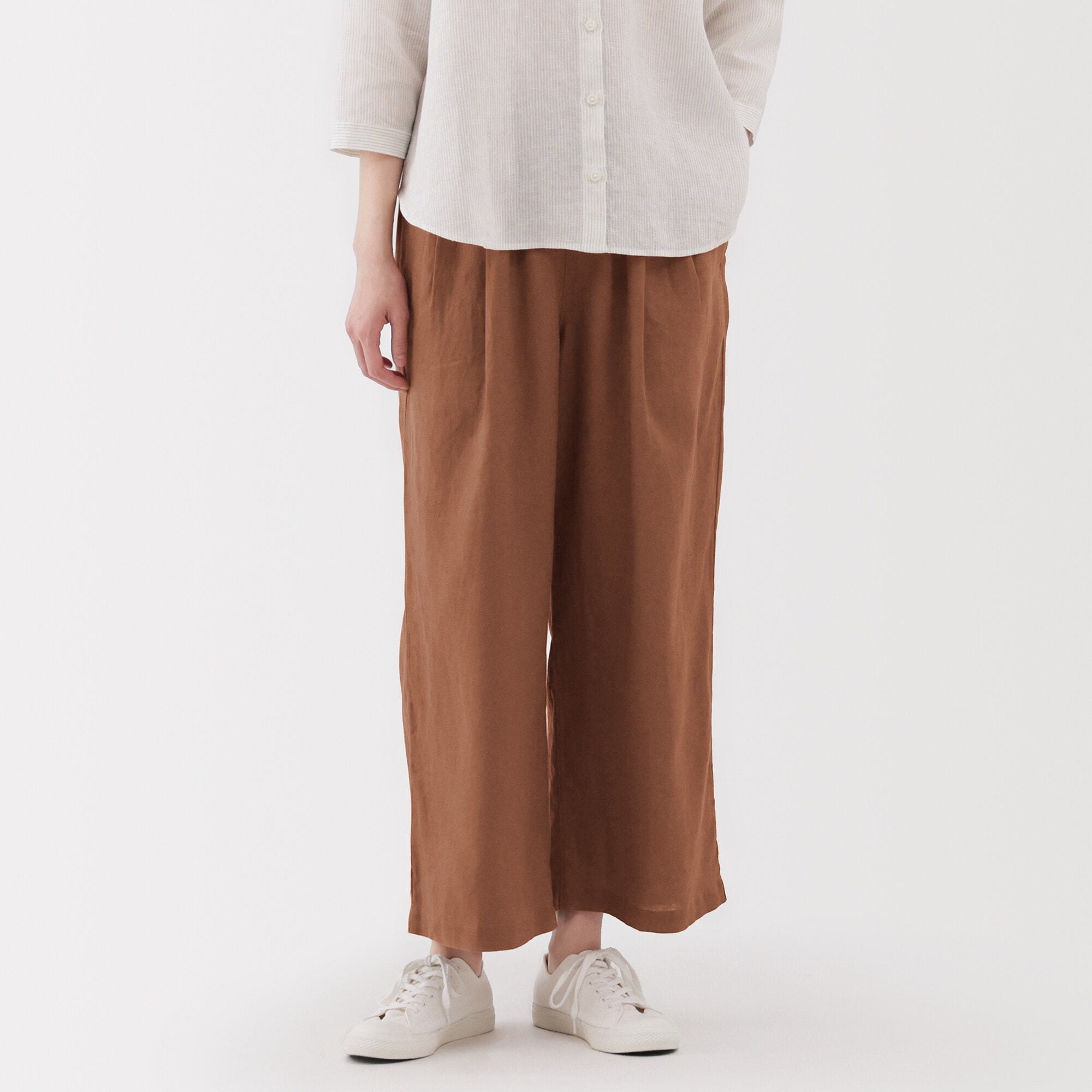 婦人 リネン 洗いざらしイージーワイドパンツ | 無印良品