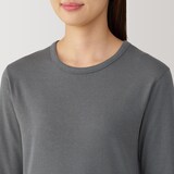婦人　あったか綿　厚手　クルーネック長袖Ｔシャツ