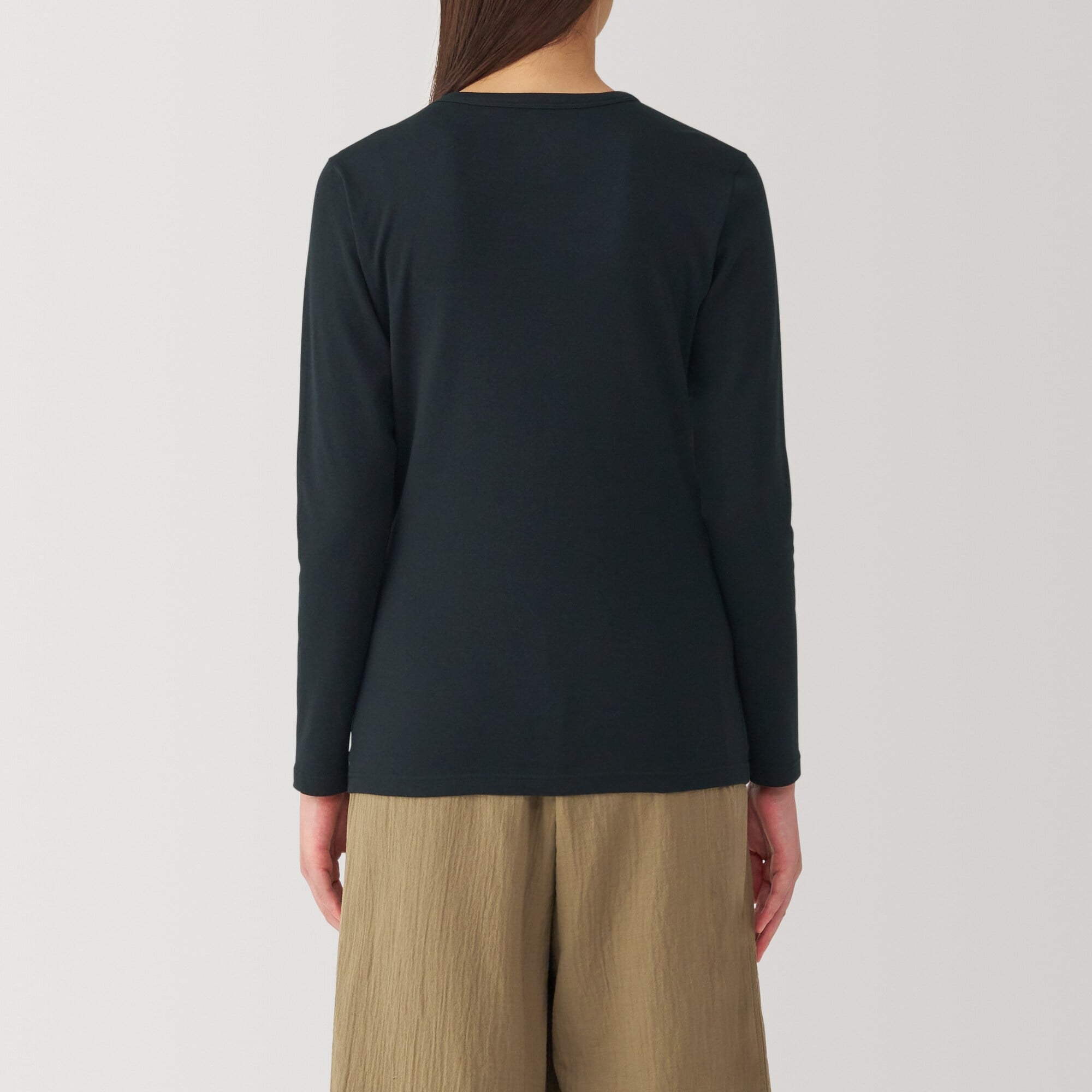 婦人　あったか綿　厚手　クルーネック長袖Ｔシャツ