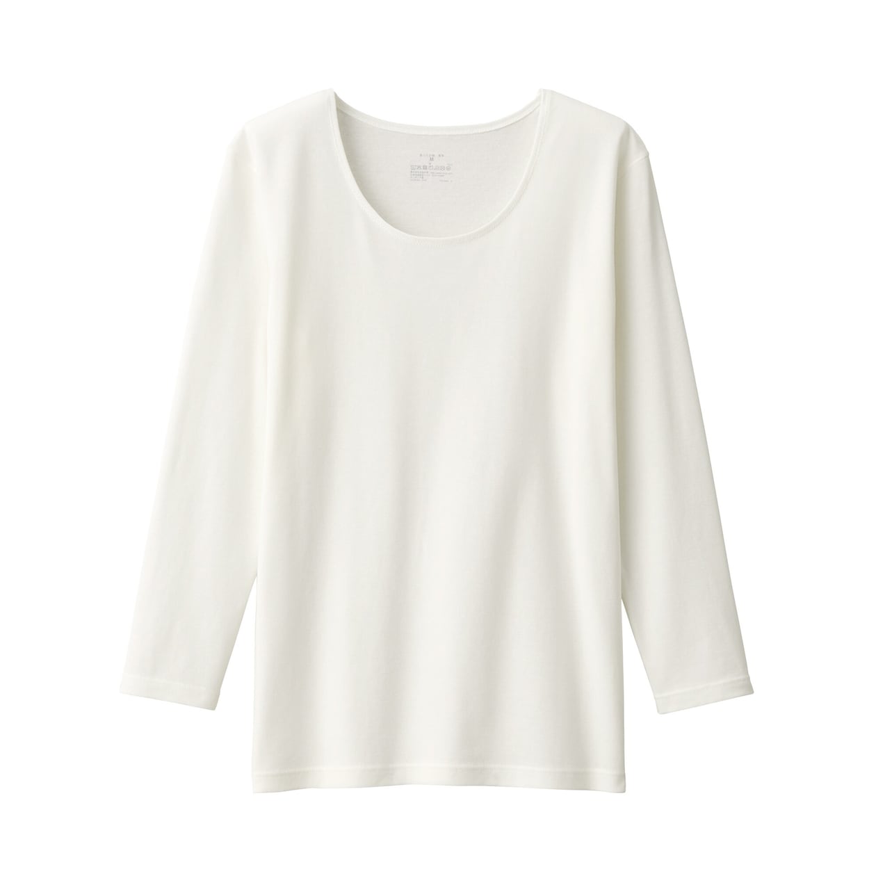 婦人　あったか綿　厚手　Ｕネック八分袖Ｔシャツ