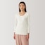 婦人　あったか綿　厚手　Ｕネック八分袖Ｔシャツ