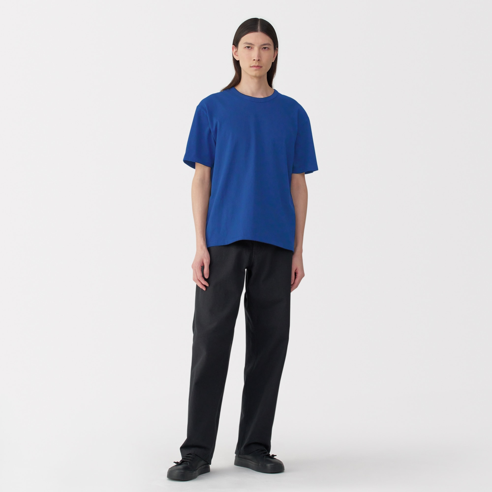 紳士 昔ながらの製法で編み立てた天竺クルーネック半袖Tシャツ