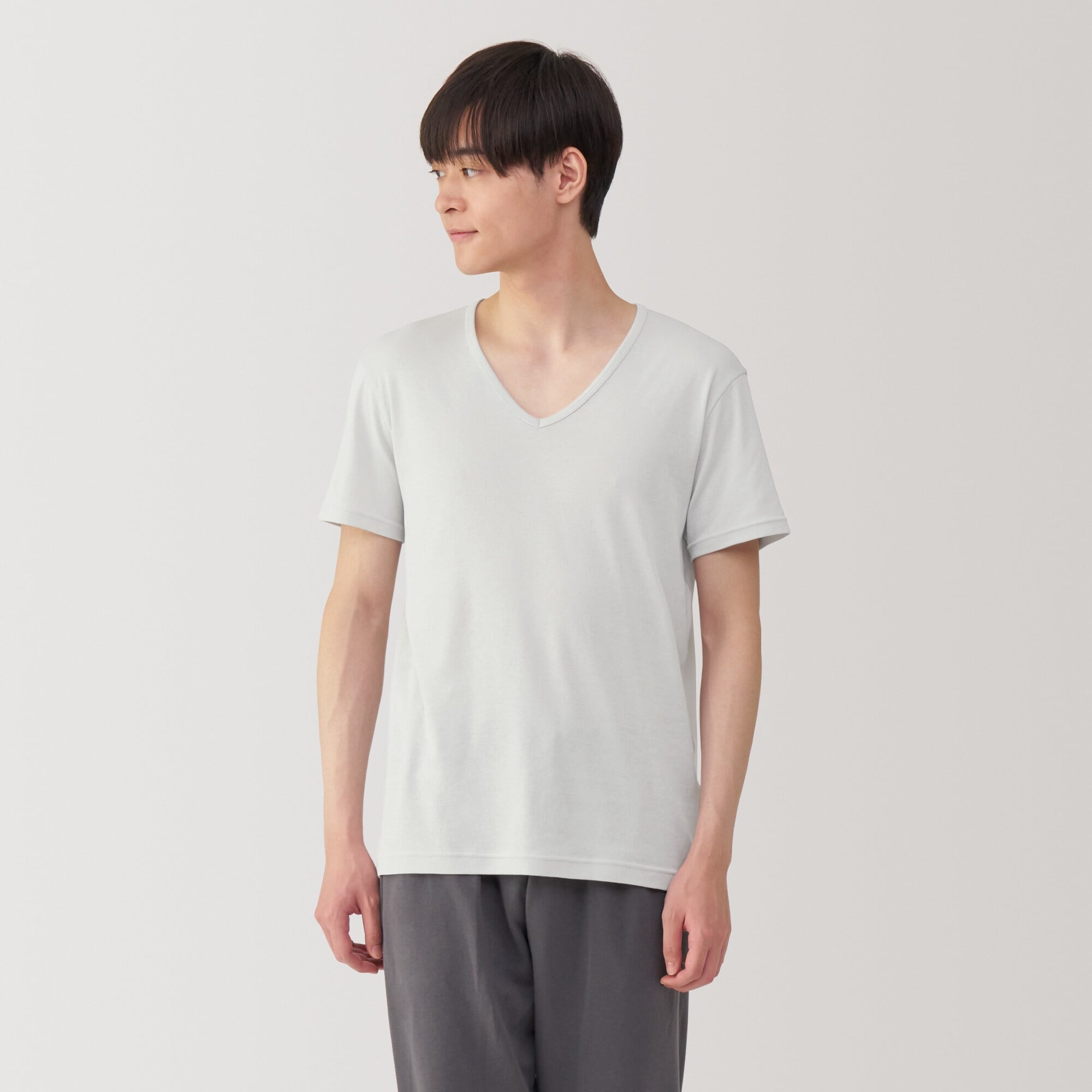 紳士　さらっと綿　Ｖネック半袖Ｔシャツ